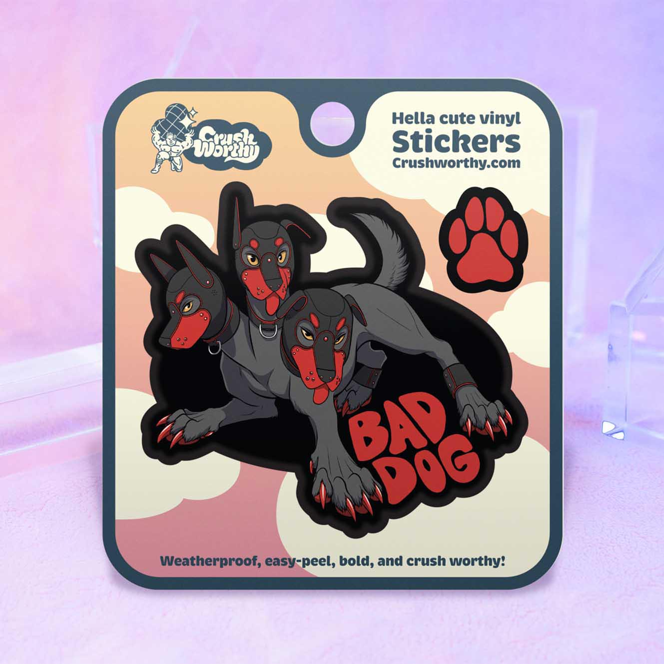 Bad Dog Pup Cerberus sticker sheet by Crushworthy