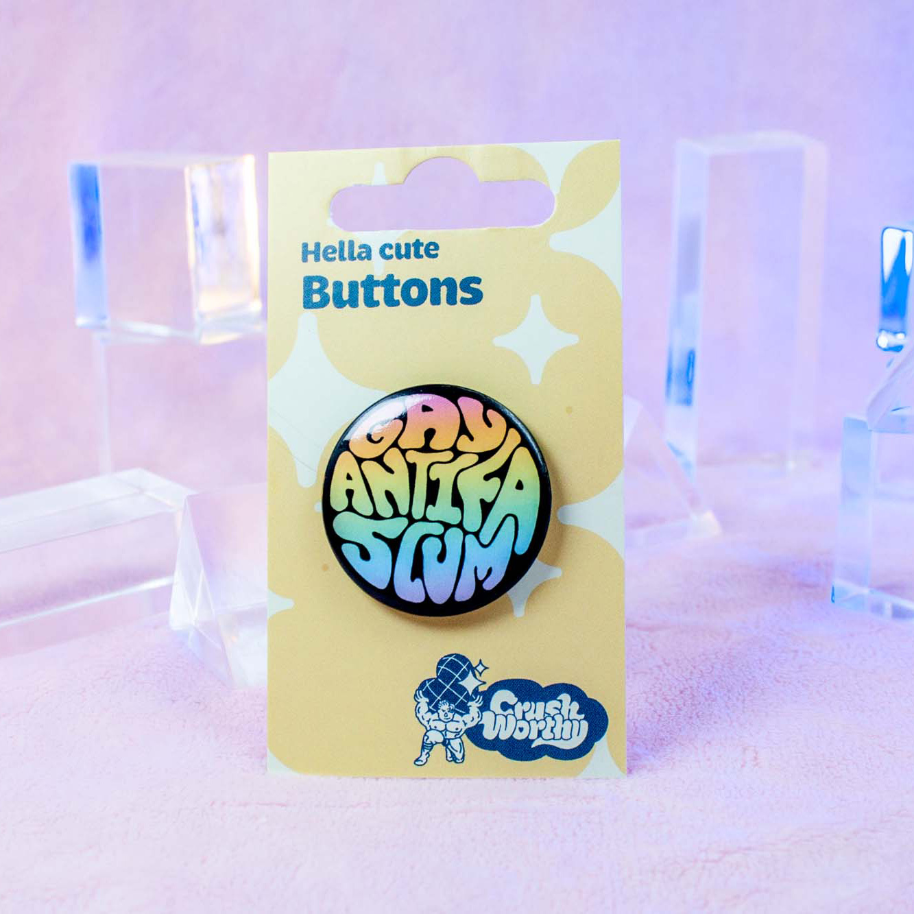 Gay Antifa Scum Pinback Button