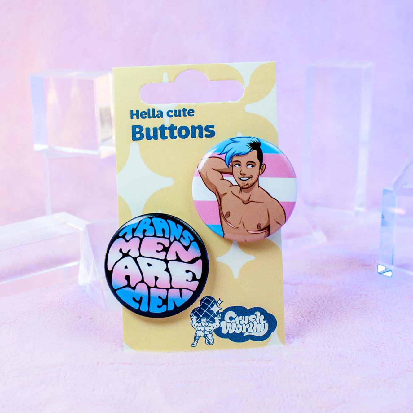 Transmen Are Men + Transmasc Boyfriend Pinback Button Set