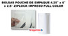 BOLSAS POUCHE DE EMPAQUE 4.25″ x 6″ x 2.5″ ZIPLOCK IMPRESO FULL COLOR