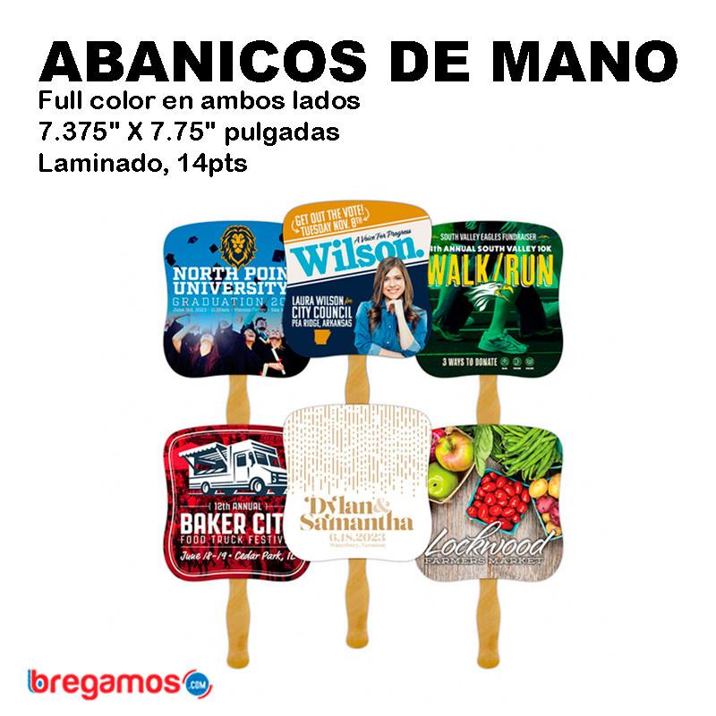 Abanicos de Mano Full Color Laminado