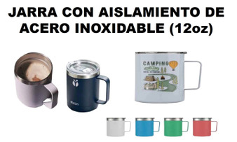 JARRA CON AISLAMIENTO DE ACERO INOXIDABLE (12oz)