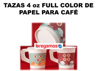 TAZAS 4 oz FULL COLOR DE PAPEL PARA CAFÉ