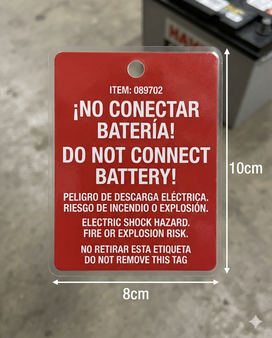 Tag no conectar batería ITEM: 089702
