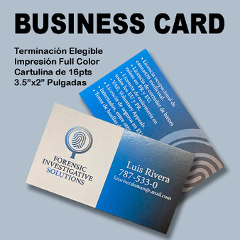 Tarjetas de Presentacion Full Color 16Pts UV Coated Entrega Gratis todo Puerto Rico