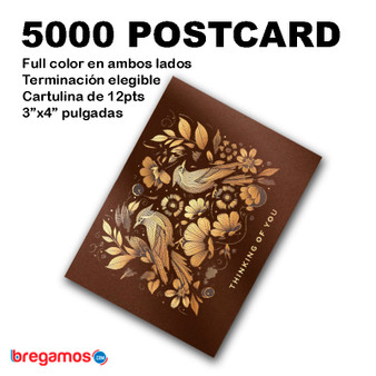 5000 Postcards 3x4 Full Color UV Coated