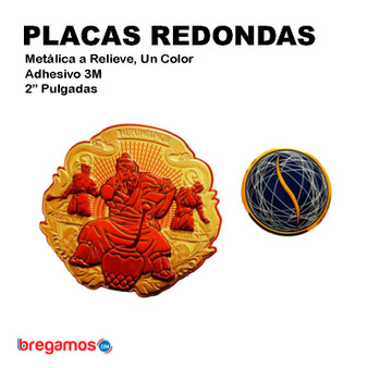 Placas Redondas con Relieve de 2 pulgadas