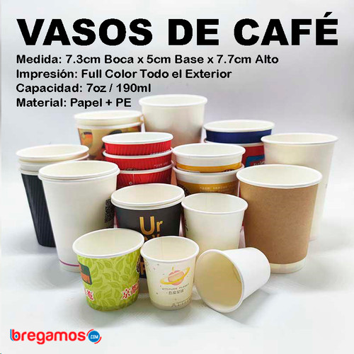 5000 Vasos de Café 7 oz Full Color