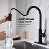 Single Handle Pull Down Kitchen Faucet with Dual Function Sprayhead