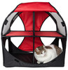 Pet Life Kitty-Play Obstacle Travel Collapsible Soft Folding Pet Cat House