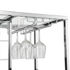 Contemporary Chrome Wine Rack Silver Modern Glass Metal Frame Wine Storage RT