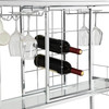 Contemporary Chrome Wine Rack Silver Modern Glass Metal Frame Wine Storage RT