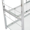 Contemporary Chrome Wine Rack Silver Modern Glass Metal Frame Wine Storage RT