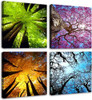 4 Panels Canvas Wall Art Spring Summer Autumn Winter Four Seasons Landscape Color Tree Painting Picture Prints Modern Giclee Artwork Stretched and Framed for Living Room Home Decoration