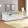 THE TWIN BED CAN BE EXPANDED AND 2 DRAWERS FOR WHITE COLOR