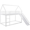 Twin over Twin House Bunk Bed with Ladder and Slide