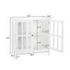 80*36*80cm Density Board Disassembly Double Doors Double Compartment Sideboard White 