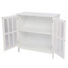 80*36*80cm Density Board Disassembly Double Doors Double Compartment Sideboard White 