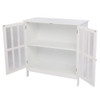 80*36*80cm Density Board Disassembly Double Doors Double Compartment Sideboard White
