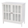 80*36*80cm Density Board Disassembly Double Doors Double Compartment Sideboard White