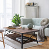 48" Large Solid Coffee Table with Storage for Both Indoor or Outdoor Use, 3 Colors Availabel