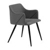 Velvet Arm Dining Chair (Set of 2) - Grey
