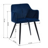 Velvet Arm Dining Chair (Set of 2) - Dark Blue