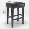  Backless Bar Stools, 2-Pcs Set