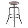 Walker Industrial Counter Bar Stools, Walnut (Set of 2), Height adjustable