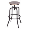 Walker Industrial Counter Bar Stools, Walnut (Set of 2), Height adjustable