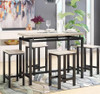 Dining Table with 4 Chairs,5 Piece Dining Set with Counter and Pub Height