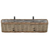 Balcony Planter 2 pcs Wicker with PE Lining 23.6"