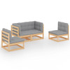 4 Piece Garden Lounge Set with Cushions Solid Pinewood 4 Piece Garden Lounge Set with Cushions Solid Pinewood