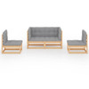 4 Piece Garden Lounge Set with Cushions Solid Pinewood 4 Piece Garden Lounge Set with Cushions Solid Pinewood