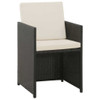 5 Piece Outdoor Dining Set with Cushions Poly Rattan Black