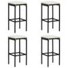 5 Piece Garden Bar Set with Cushions Black