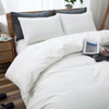 100% Washed Cotton Duvet Cover King Size, Beige Fade-Resistant Natural Bedding Set (No Comforter)