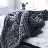Chinille Knitting Blanket Bed Throw Yarn Baby Bulky Soft Throw, 1.2*1.5m, Dark Grey
