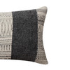 DunaWest 12 x 20 Rectangular Soft Cotton Dhurrie Accent Lumbar Throw Pillow, Kilim Pattern, Gray, White