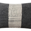 DunaWest 12 x 20 Rectangular Soft Cotton Dhurrie Accent Lumbar Throw Pillow, Kilim Pattern, Gray, White