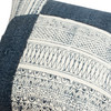 DunaWest Dae 24 x 24 Square Handwoven Cotton Accent Throw Pillow, Classic Simple Kilim Pattern, Blue, Off White