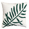 DunaWest 17 x 17 Inch 2 Piece Square Cotton Accent Throw Pillow Set, Leaf Embroidery, White, Green, Yellow