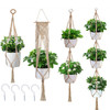 Macrame Plant Hangers with Hooks Hemp Rope Braided Hanging Planter Baskets