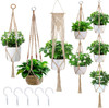 Macrame Plant Hangers with Hooks Hemp Rope Braided Hanging Planter Baskets