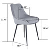 Fashion Simple Dining Chair 2-Piece Set, Metal Stool Legs With Large Upholstery, Leisure Chair With