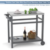  Outdoor Prep Cart Dining Table for Pizza Oven, Patio Grilling Backyard BBQ Grill Cart