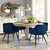 Velvet Arm Dining Chair (Set of 2) - Dark Blue Velvet Arm Dining Chair (Set of 2) - Dark Blue