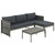3 Piece Garden Lounge Set with Cushions Poly Rattan Gray 3 Piece Garden Lounge Set with Cushions Poly Rattan Gray