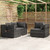 3 Piece Patio Lounge Set with Cushions Gray Poly Rattan 3 Piece Patio Lounge Set with Cushions Gray Poly Rattan