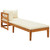 Sun Lounger with 1 Armrest Cream White Solid Acacia Wood Sun Lounger with 1 Armrest Cream White Solid Acacia Wood